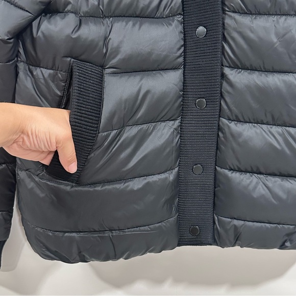 REBECA MINKOFF Women's Black Water Resistant Ribber Trim Puffer Jacket Sz S NWT - Picture 6 of 12